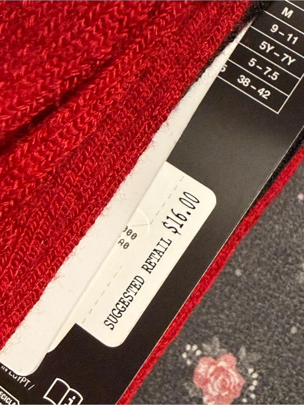 Jordan Red Cushioned Crew Socks 2-Pack with Black Accent